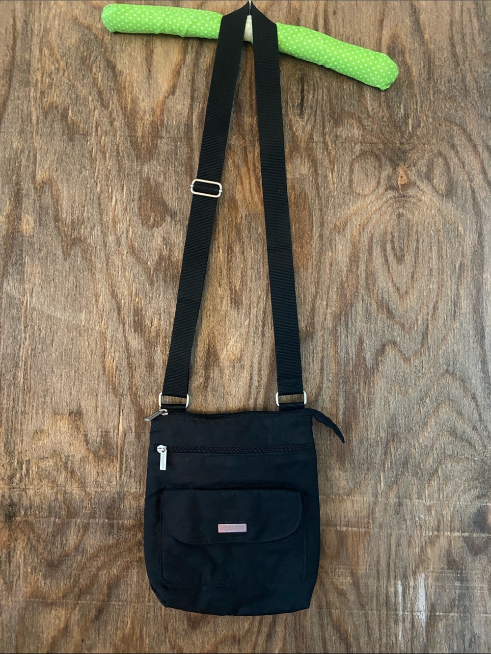 Everyday Black Messenger Crossbody Bag with Adjustable Strap
